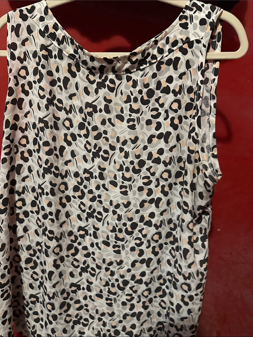 LOFT Sleeveless Leopard Print Blouse - Black, Cream & Tan